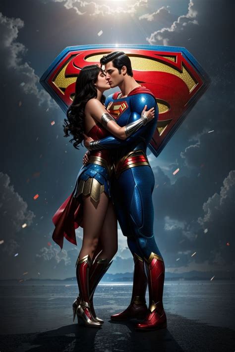 superman kissing wonder woman